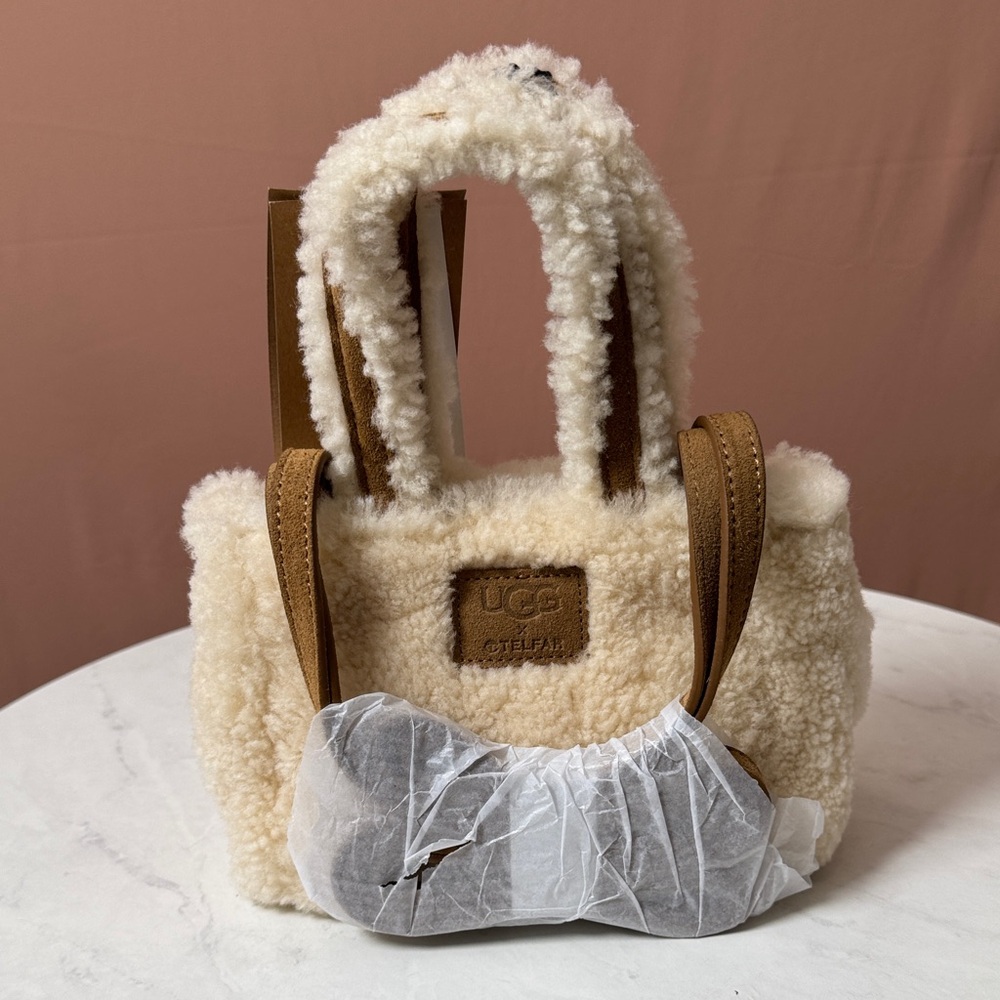 Telfar X UGG Cream Shearling Mini Bag - Picture 2 of 7